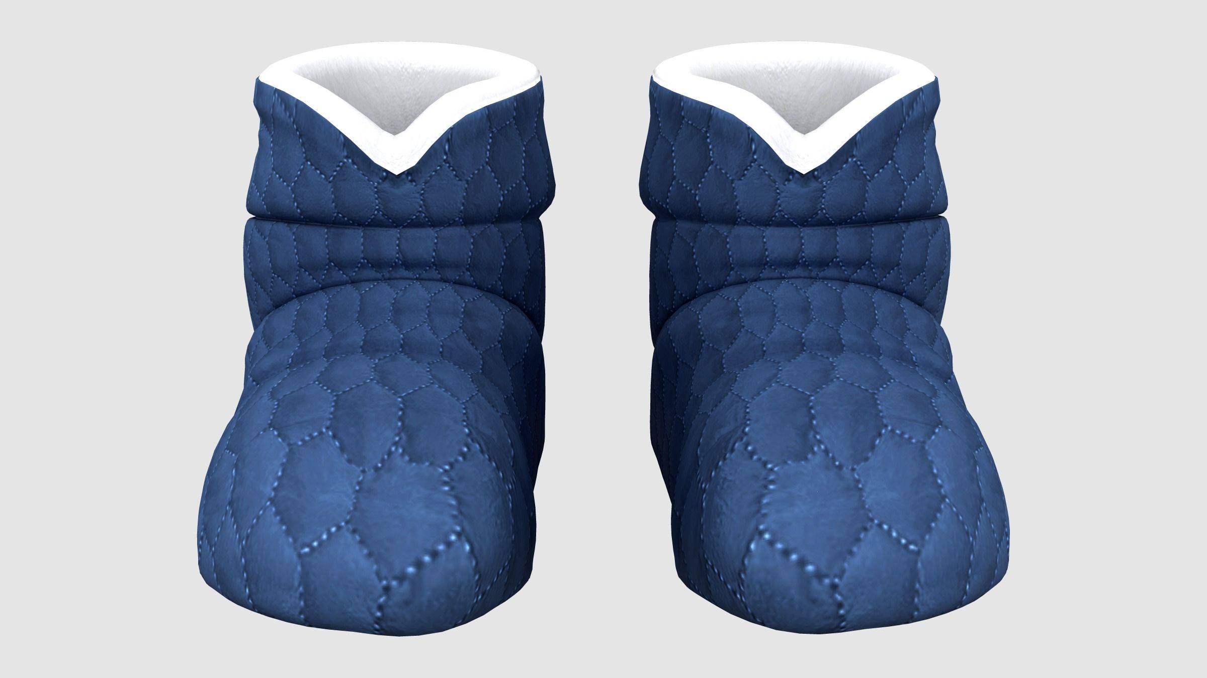 Cosy Boot Slippers Low-poly 3D model_3