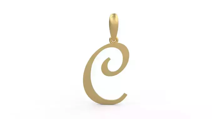 Initial Letters Pendant French Script C