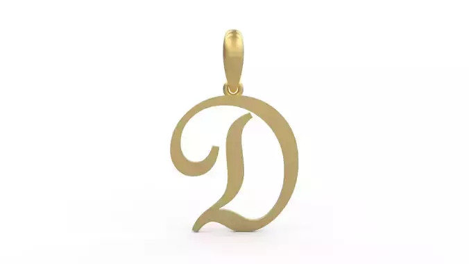 Initial Letters Pendant French Script D