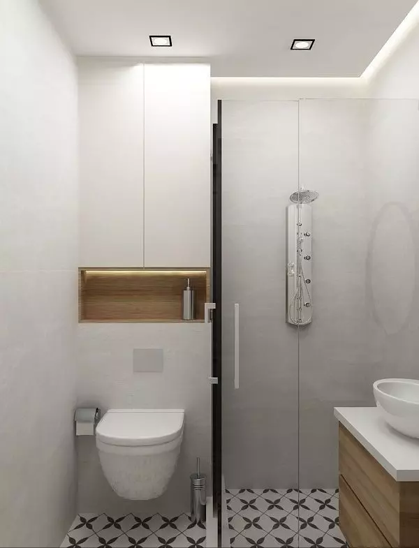 toilet modern bathroom with tiled floor 3D model_0