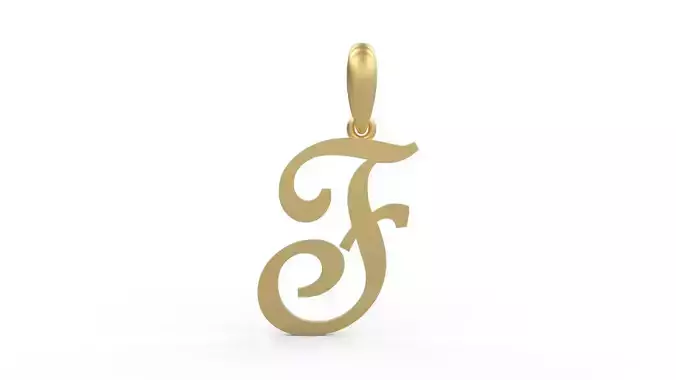 Initial Letters Pendant French Script F