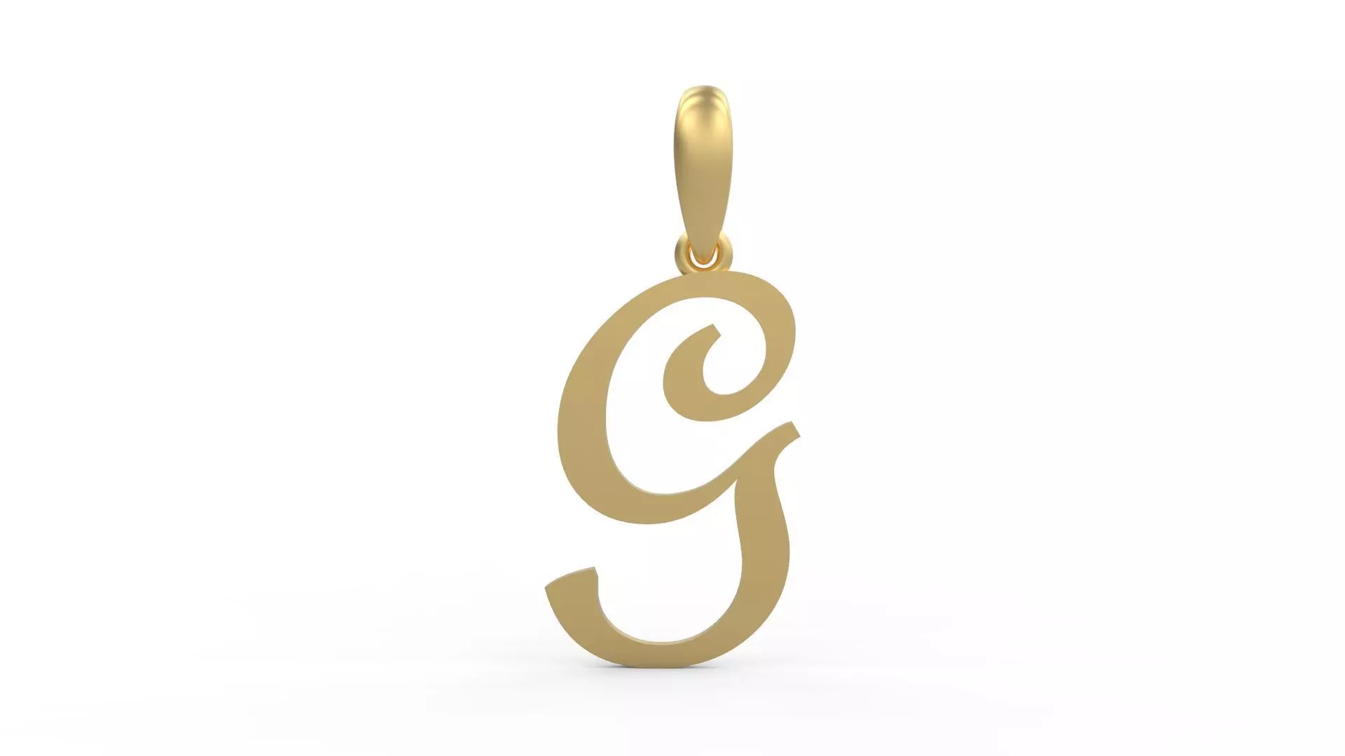 Initial Letters Pendant French Script G 3D print model_0