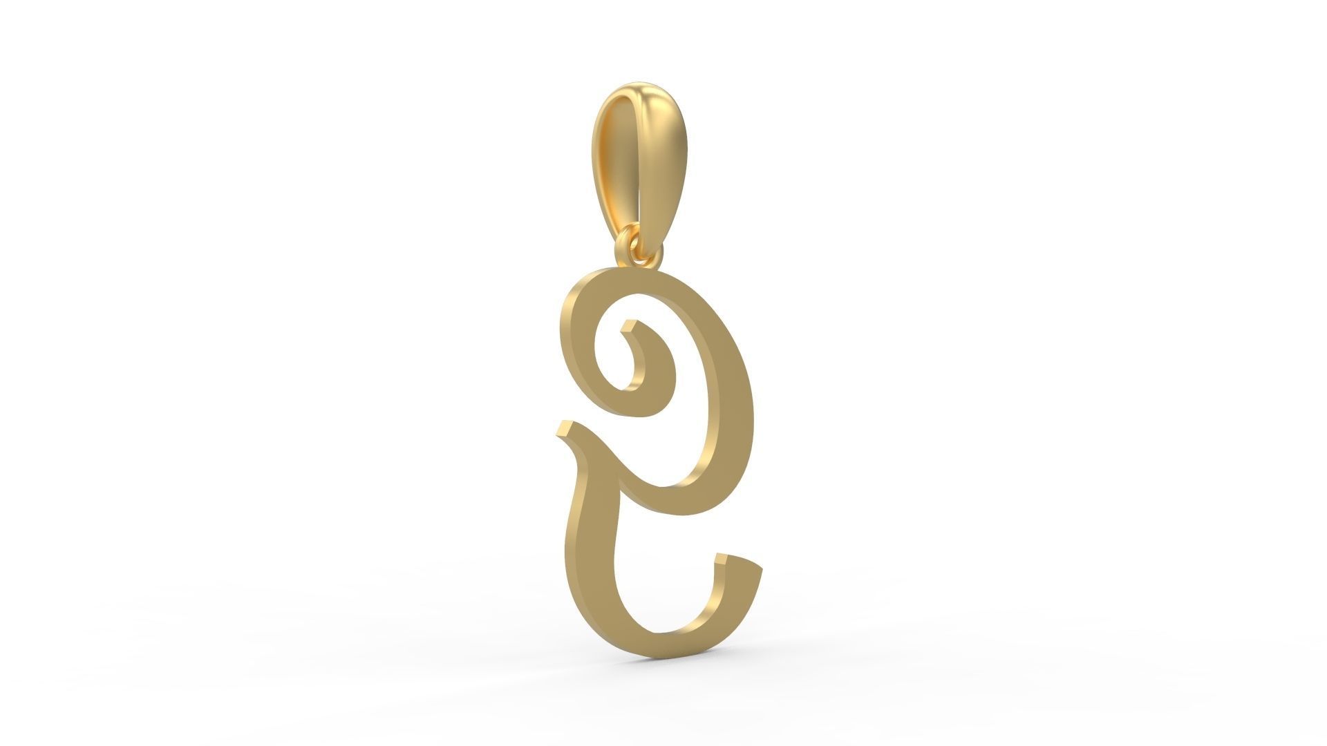 Initial Letters Pendant French Script G 3D print model_3