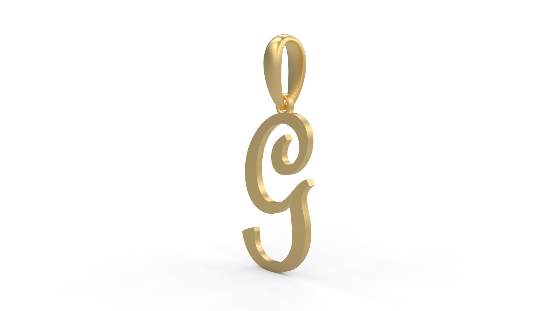 Initial Letters Pendant French Script G 3D print model_1