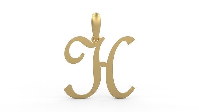 Initial Letters Pendant French Script H 3D print model