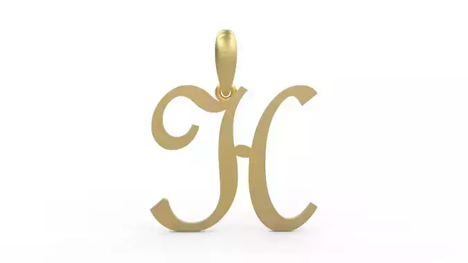 Initial Letters Pendant French Script H 3D print model