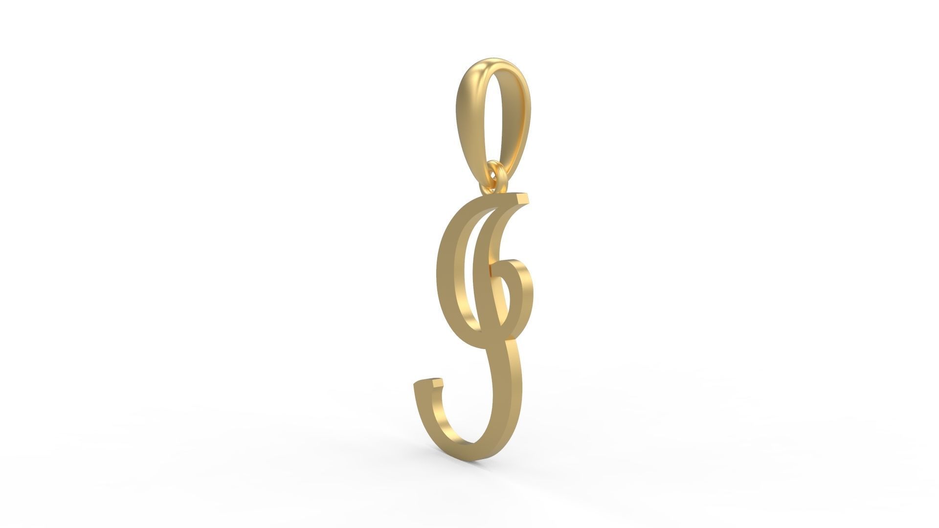 Initial Letters Pendant French Script I 3D print model_1