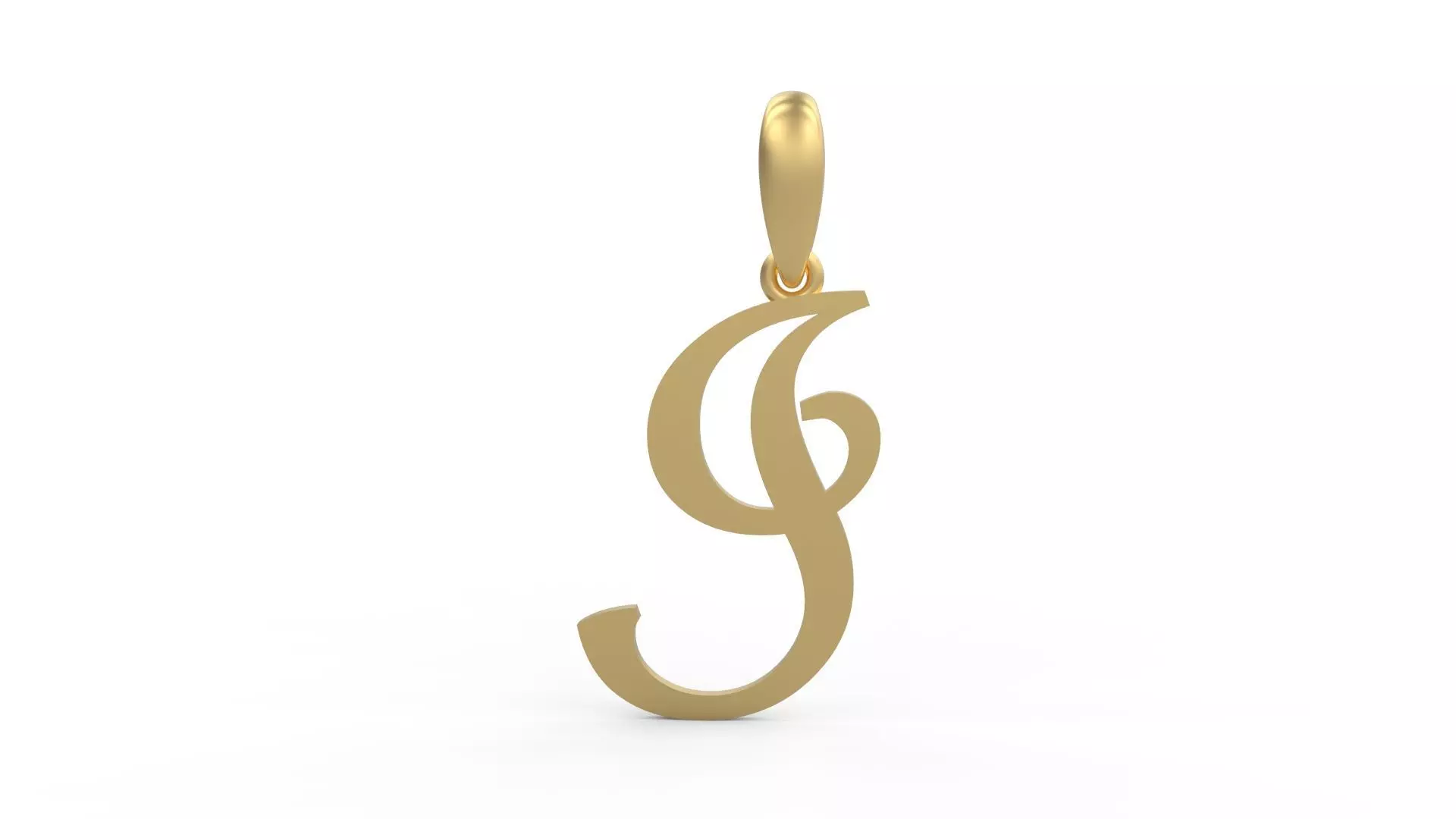 Initial Letters Pendant French Script I 3D print model_0