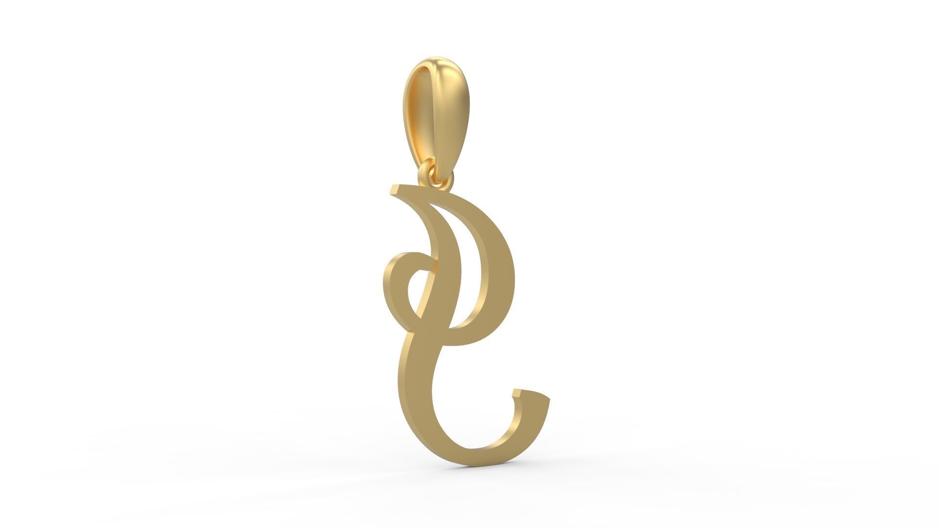 Initial Letters Pendant French Script I 3D print model_3