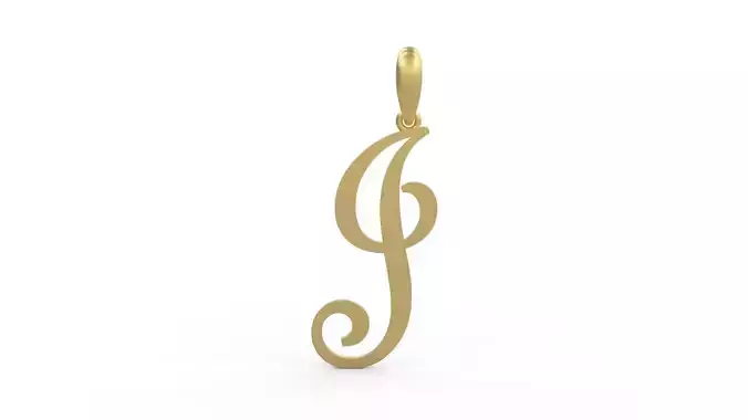 Initial Letters Pendant French Script J