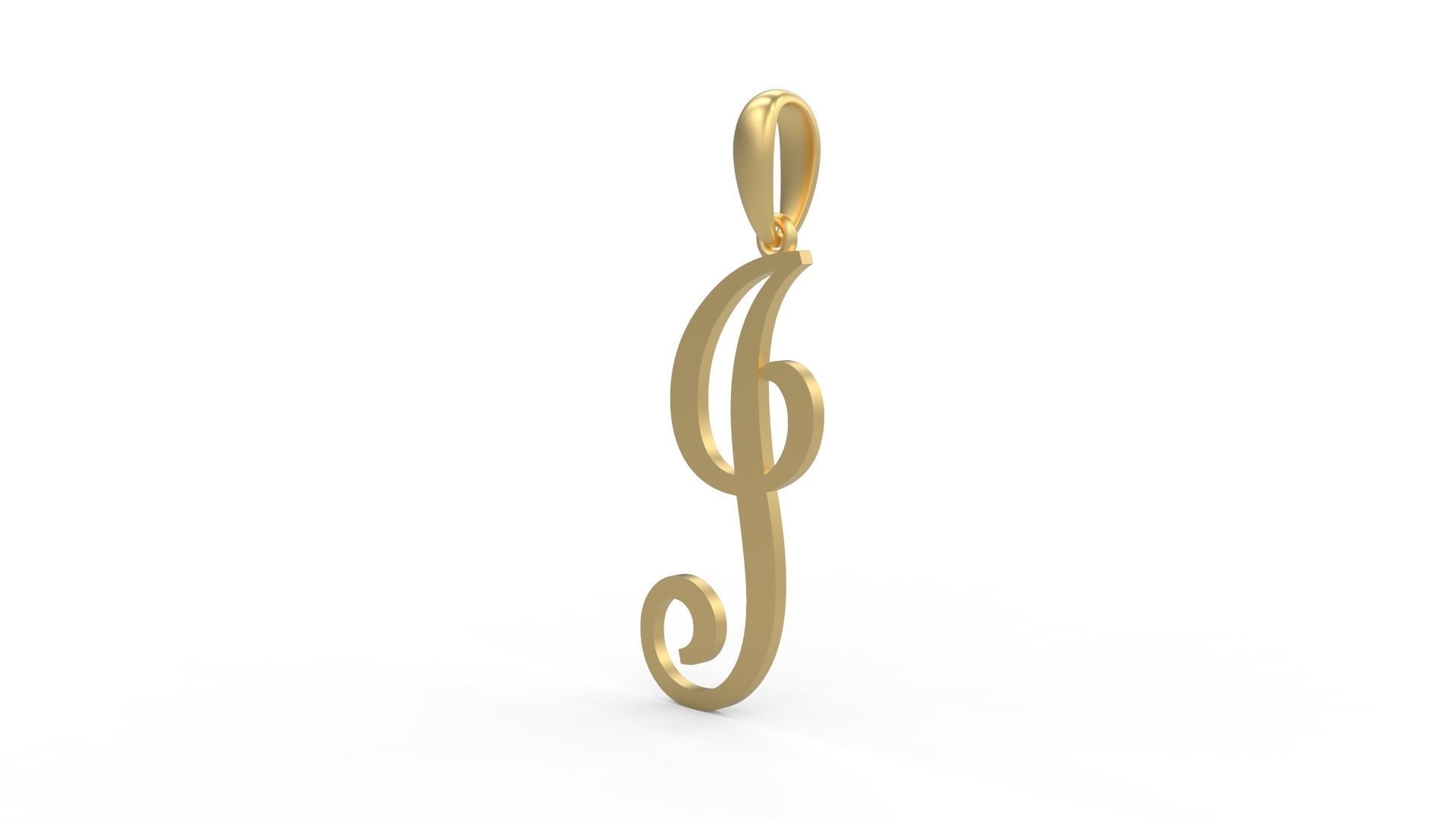Initial Letters Pendant French Script J 3D print model_1