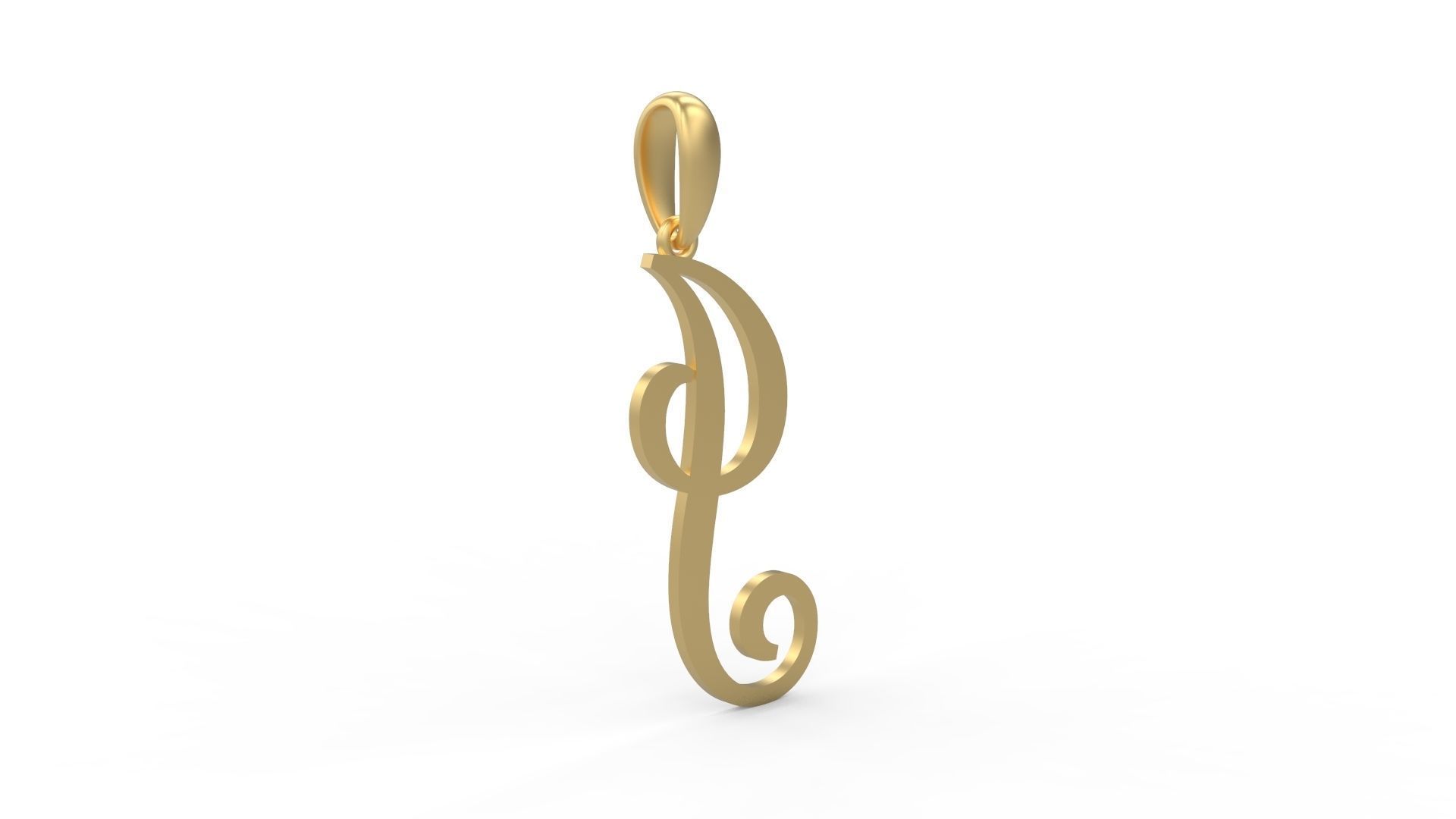 Initial Letters Pendant French Script J 3D print model_3