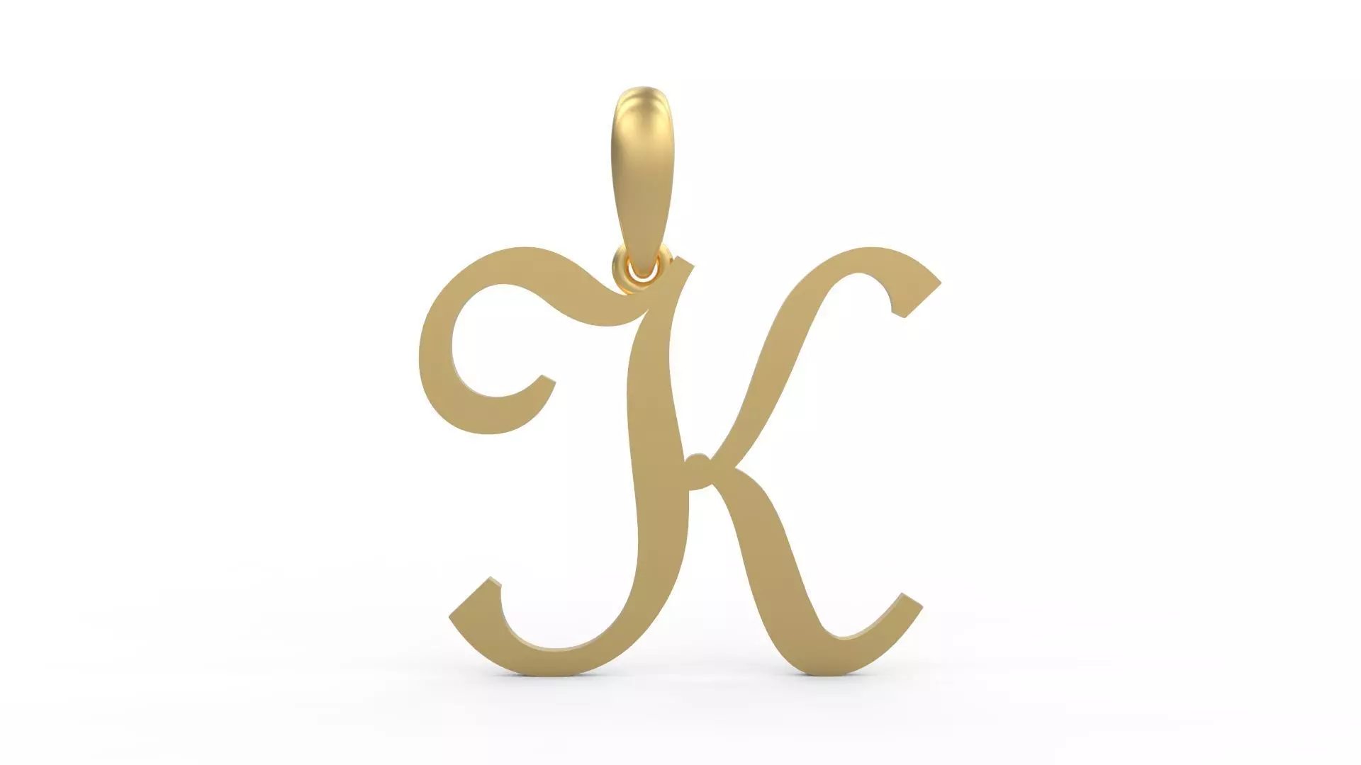Initial Letters Pendant French Script K 3D print model_0