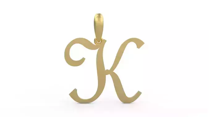 Initial Letters Pendant French Script K