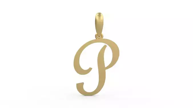 Initial Letters Pendant French Script P
