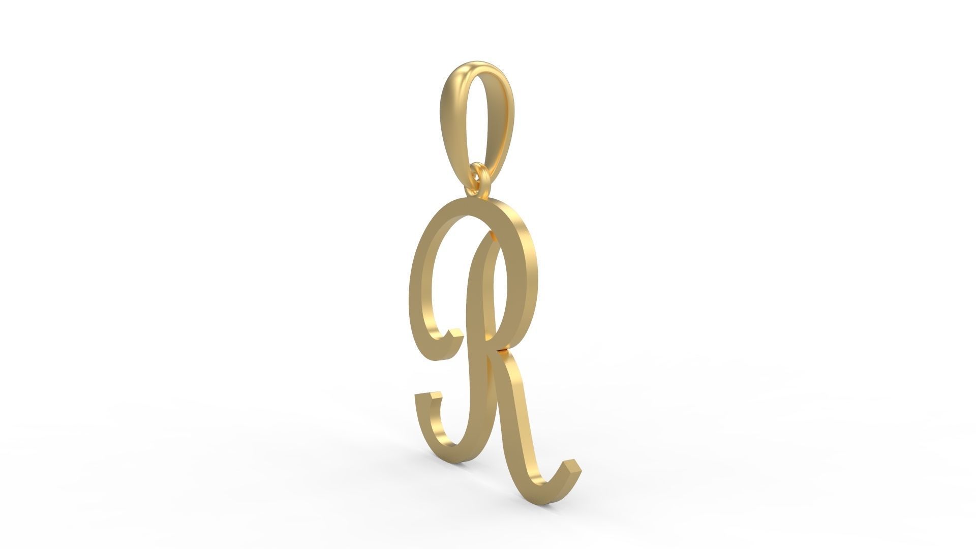 Initial Letters Pendant French Script R 3D print model_1
