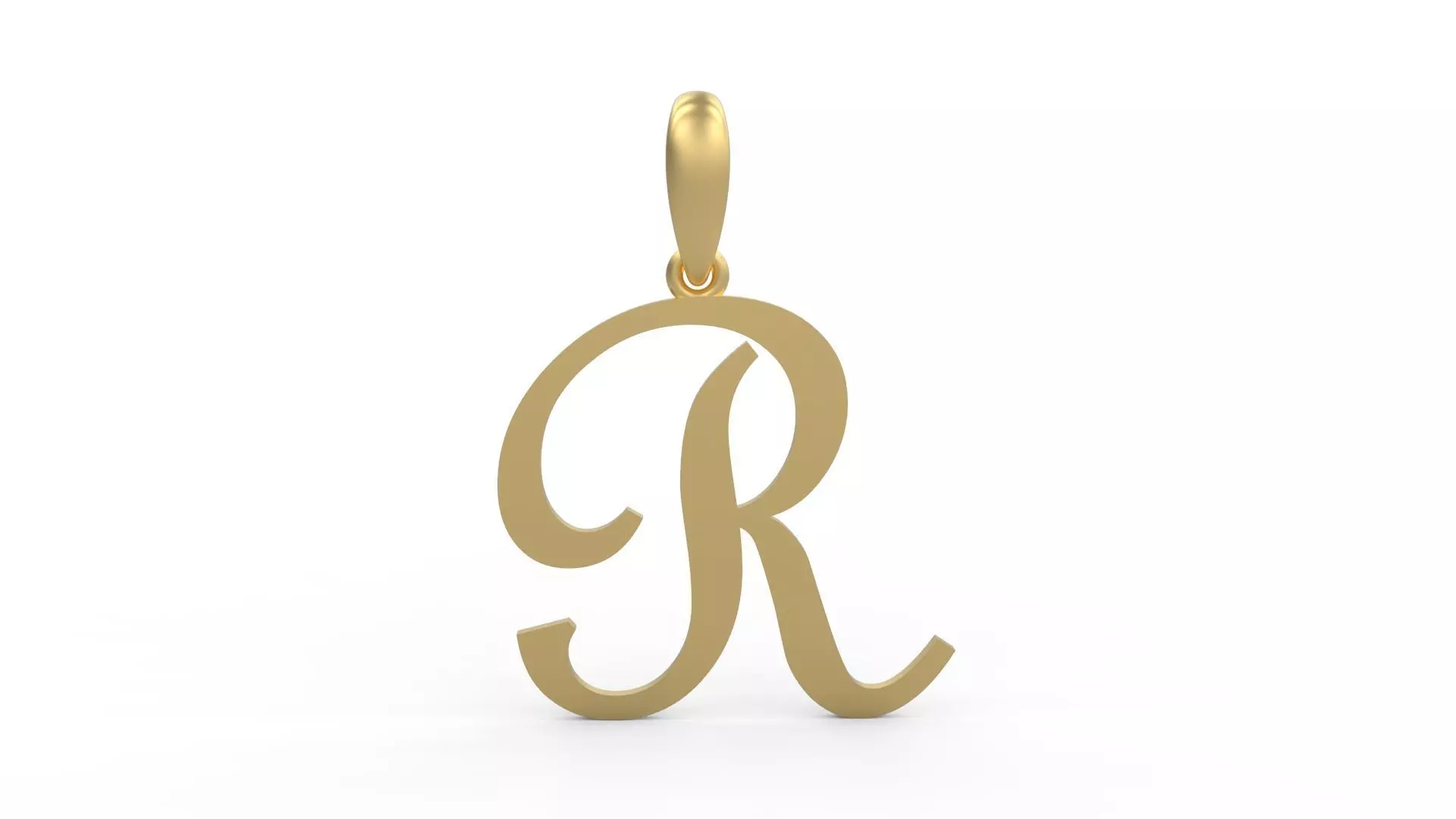 Initial Letters Pendant French Script R 3D print model_0
