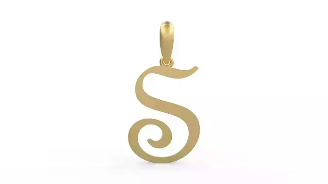 Initial Letters Pendant French Script S