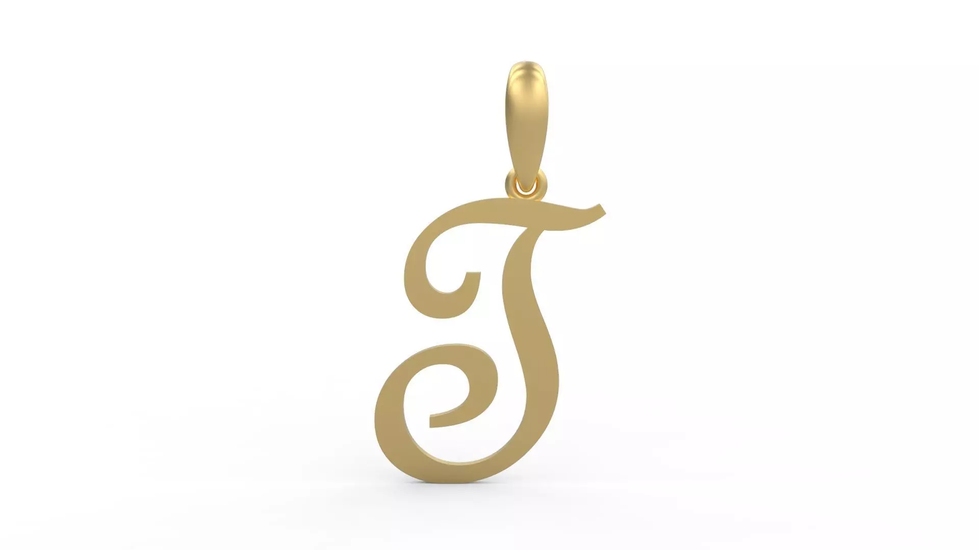 Initial Letters Pendant French Script T 3D print model_0