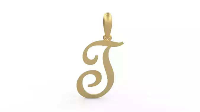 Initial Letters Pendant French Script T