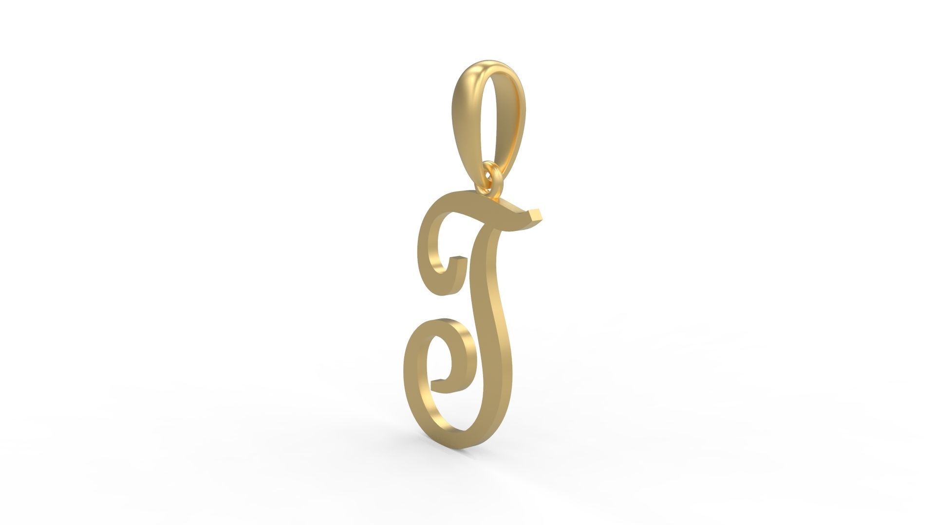 Initial Letters Pendant French Script T 3D print model_1