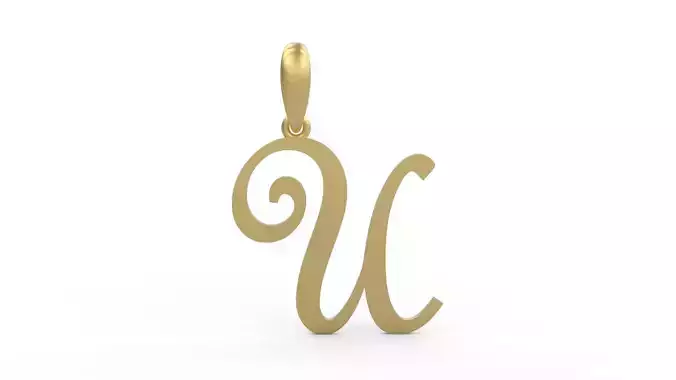 Initial Letters Pendant French Script U