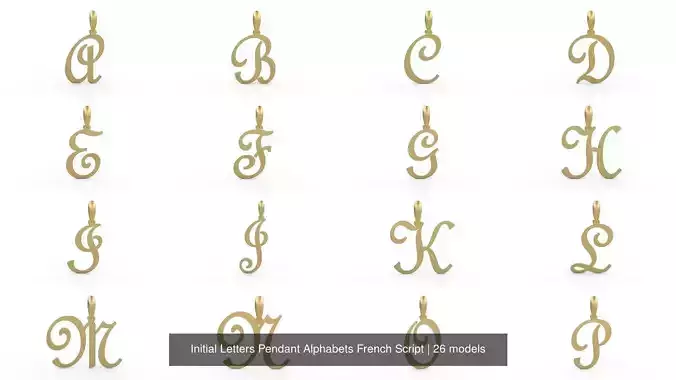 Initial Letters Pendant Alphabets French Script