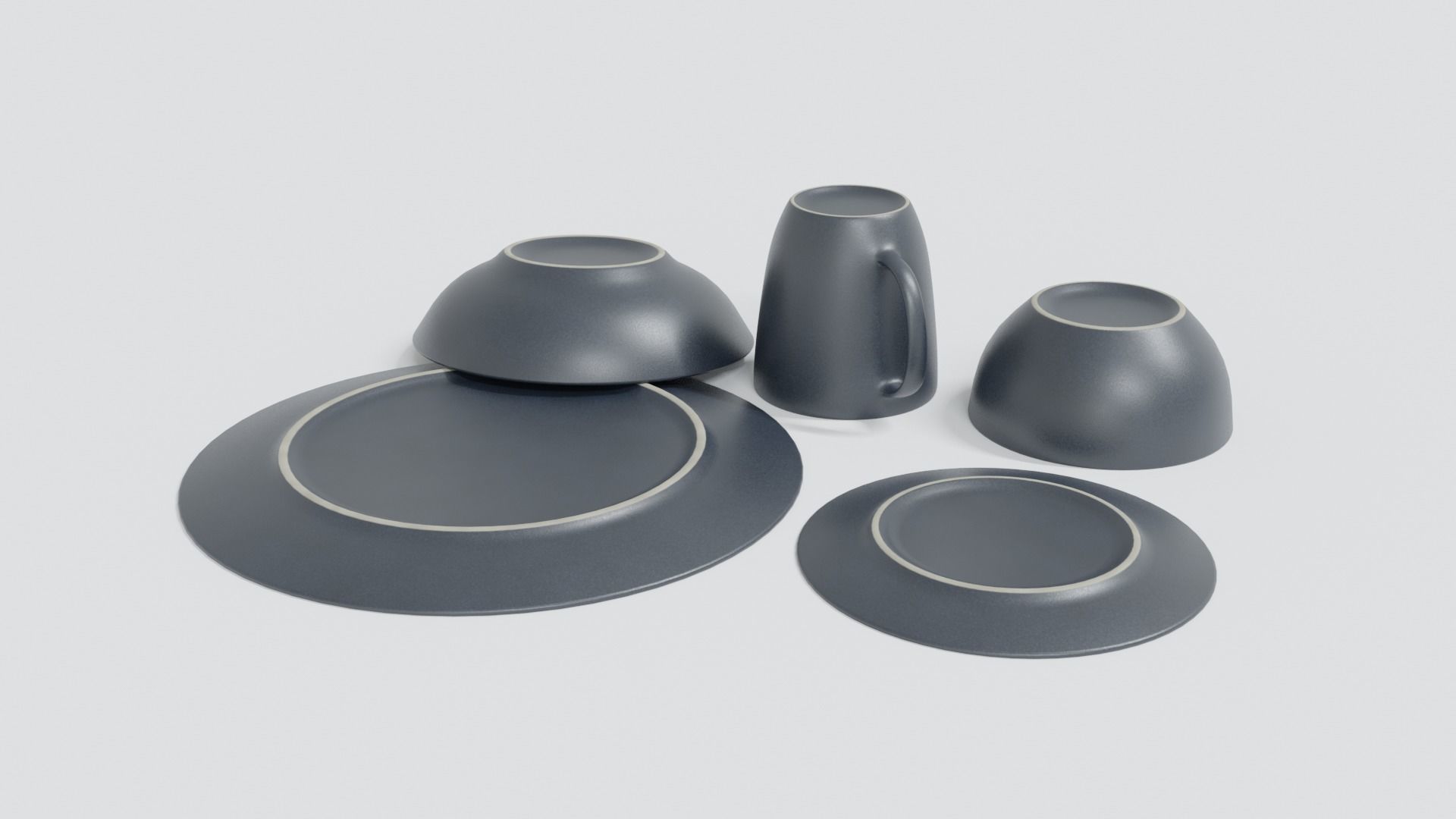Tableware Set 3D model_1