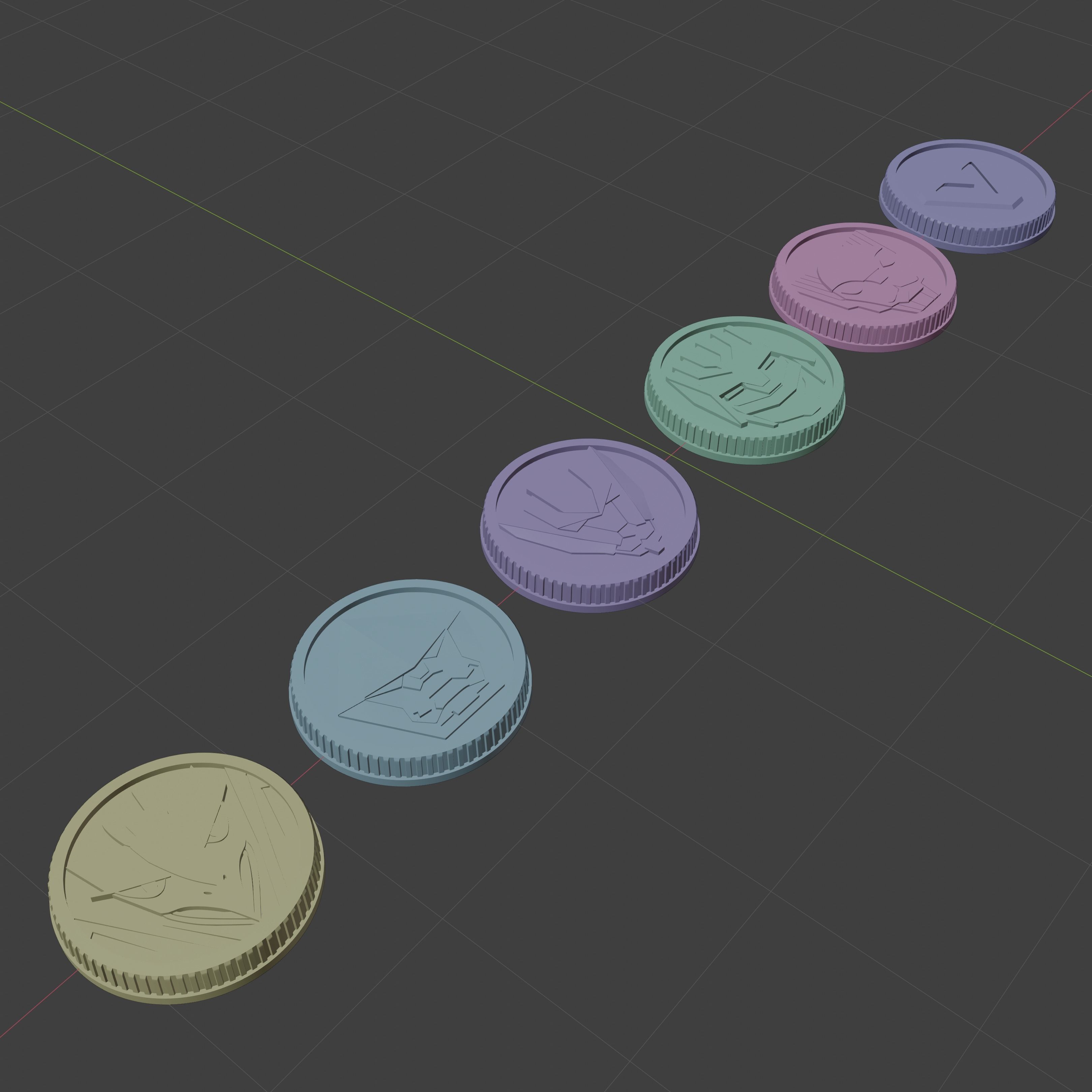 Power Ranges Inspired Lost Galaxy Power coins 3D print model_3