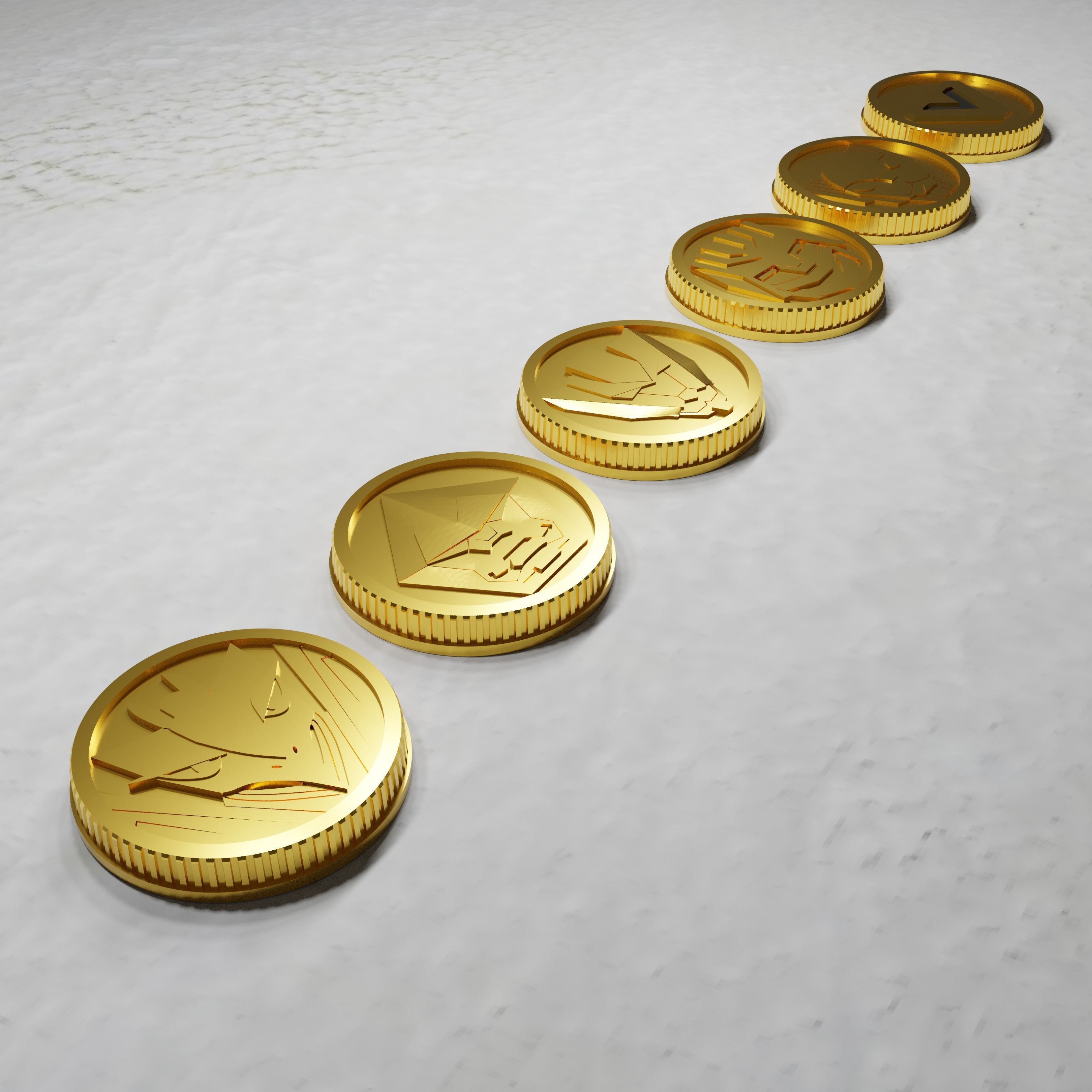 Power Ranges Inspired Lost Galaxy Power coins 3D print model_2