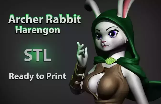 Female Archer Rabbit Harengon DnD