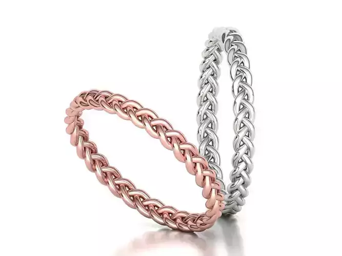 Braided Stackable Band Ring Delicate Wedding Band 3dmodel 3D print model