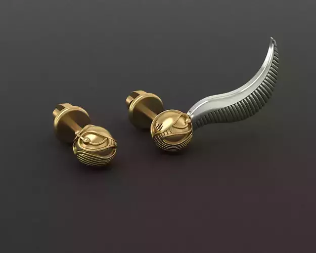Stud earrings snitch Harry Potter 3D print model