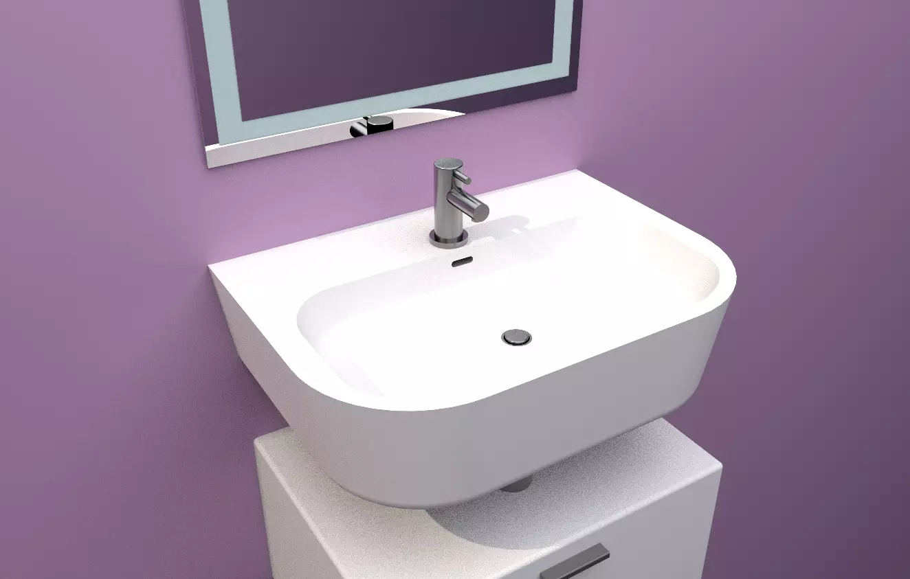 A sink bathroom vanity with wall Free 3D model