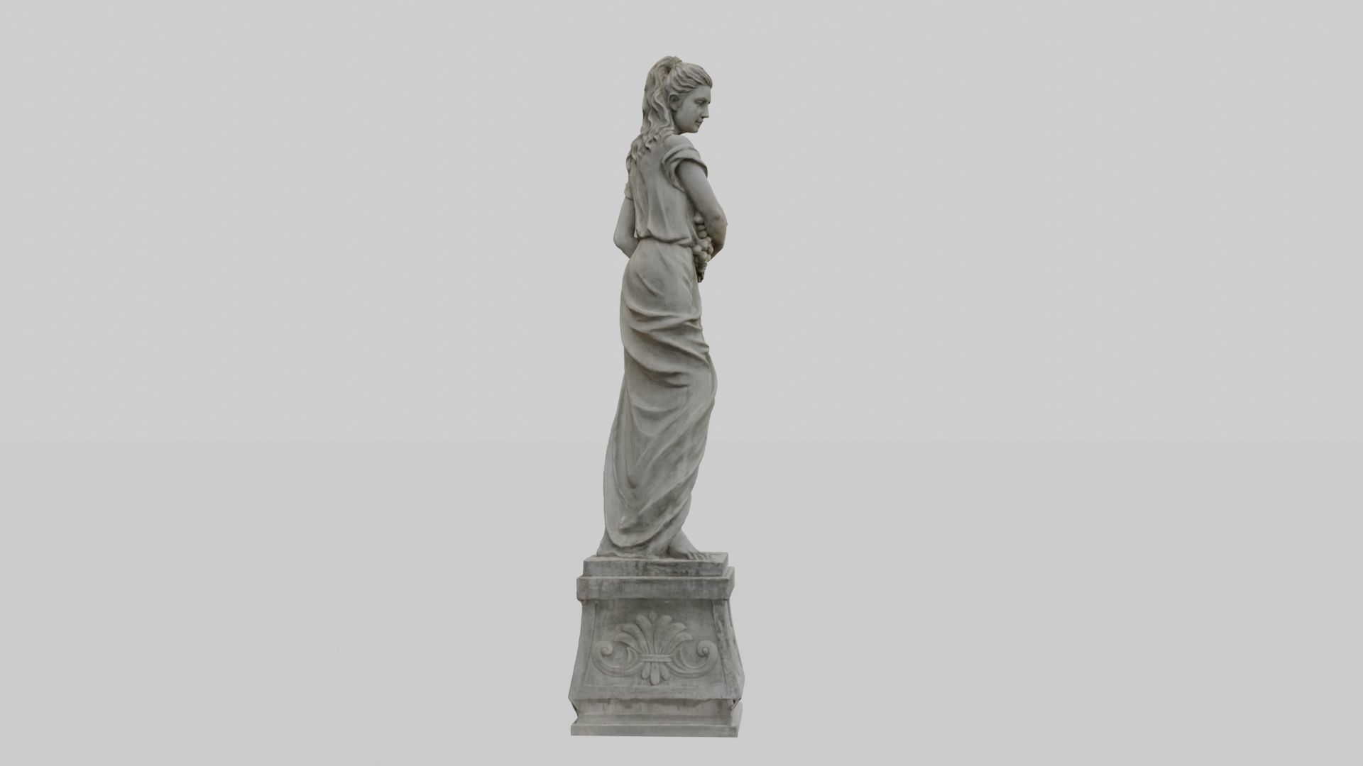 Ancient female statue 3D model_3