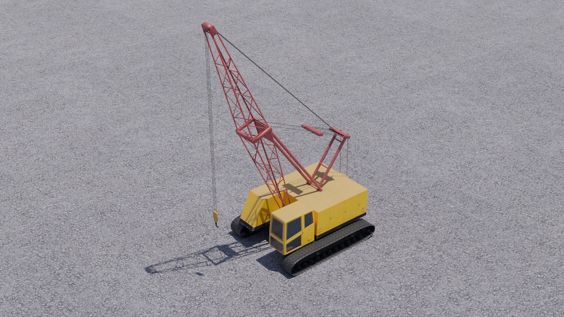Crawler crane Low-poly 3D model_13
