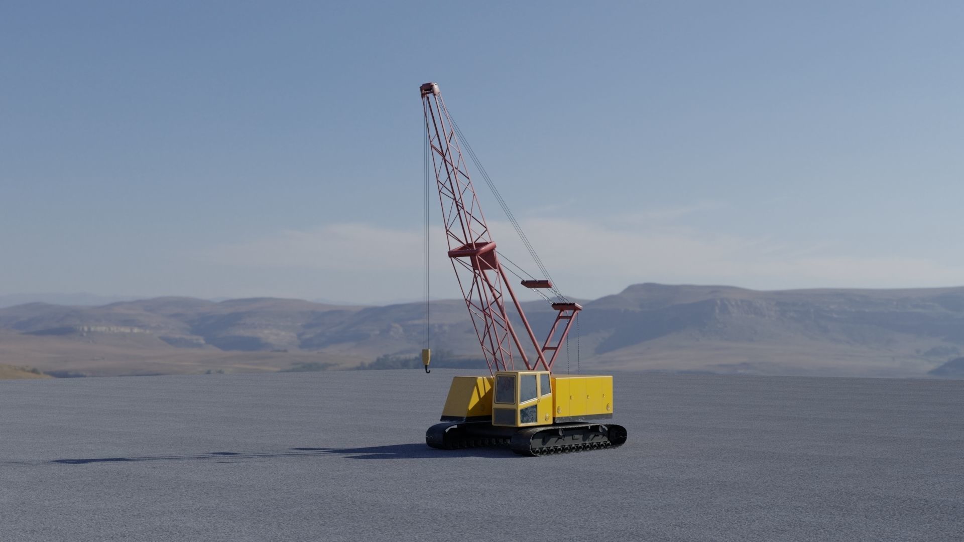 Crawler crane Low-poly 3D model_16