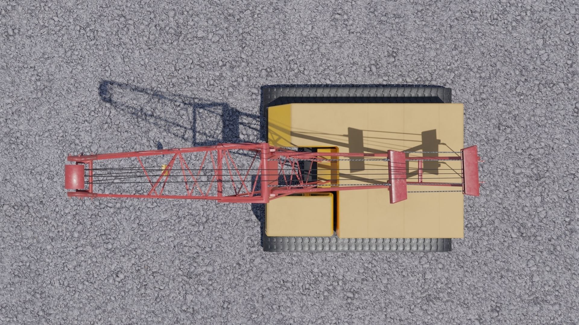 Crawler crane Low-poly 3D model_1
