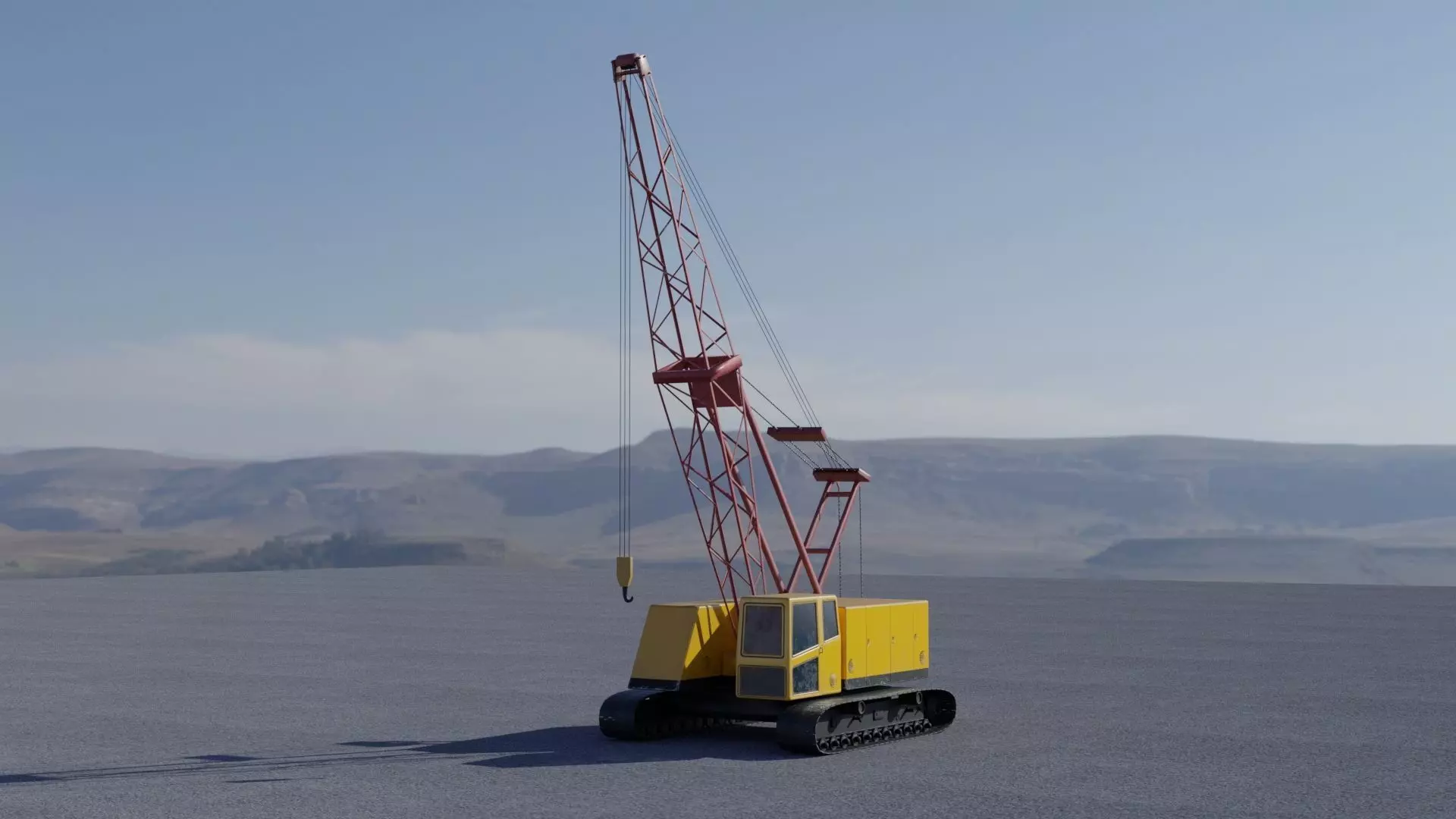 Crawler crane Low-poly 3D model_0