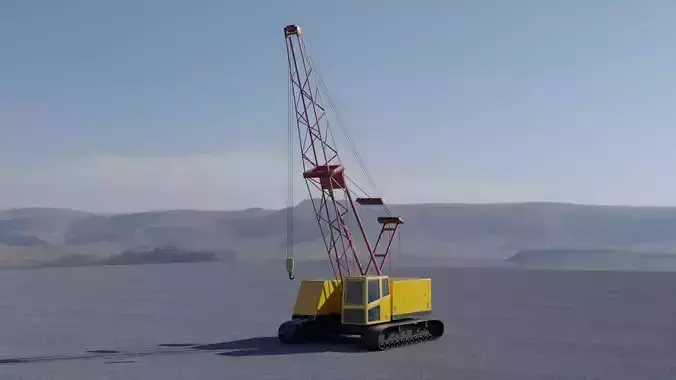 Crawler crane Low-poly 3D model