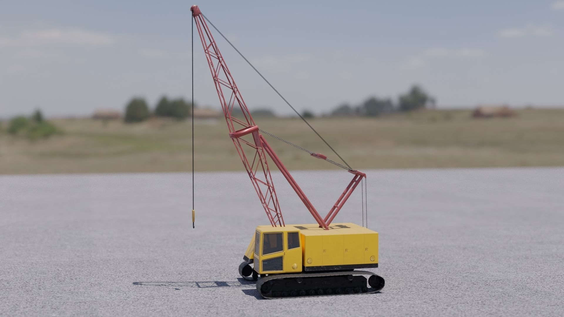 Crawler crane Low-poly 3D model_9