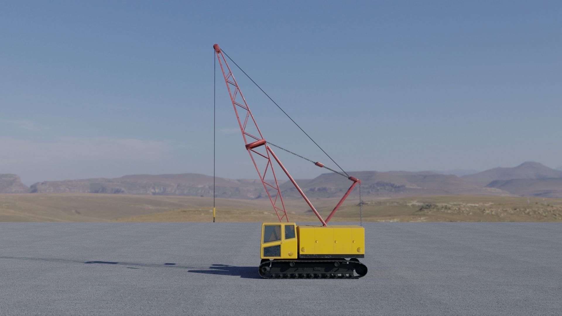 Crawler crane Low-poly 3D model_17
