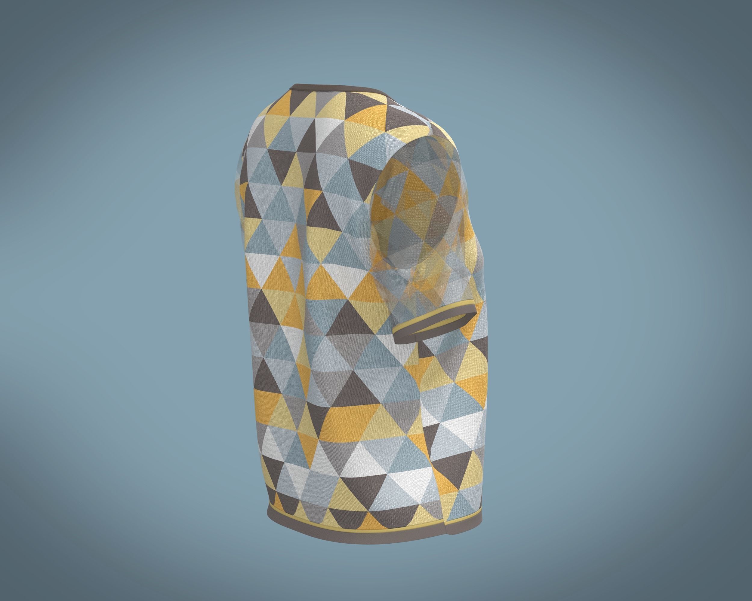 Ladies Triangle Print Tops 3D model_3