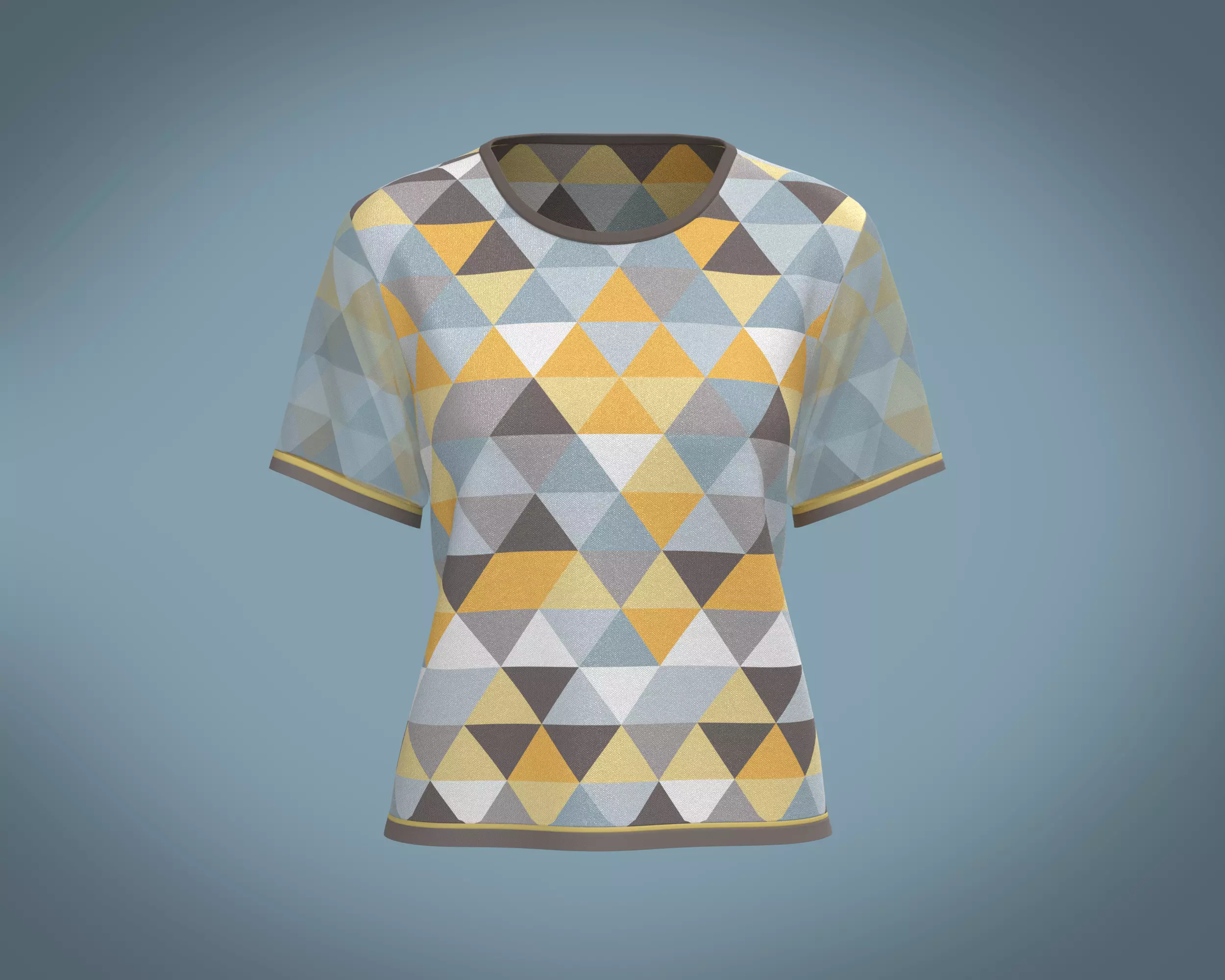 Ladies Triangle Print Tops 3D model_0