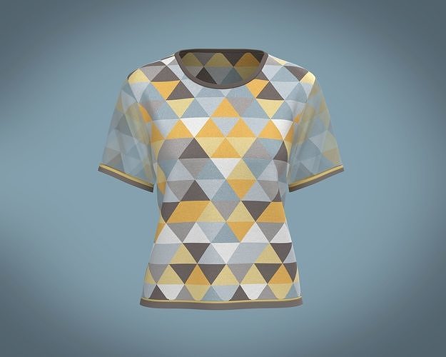 Ladies Triangle Print Tops 3D model