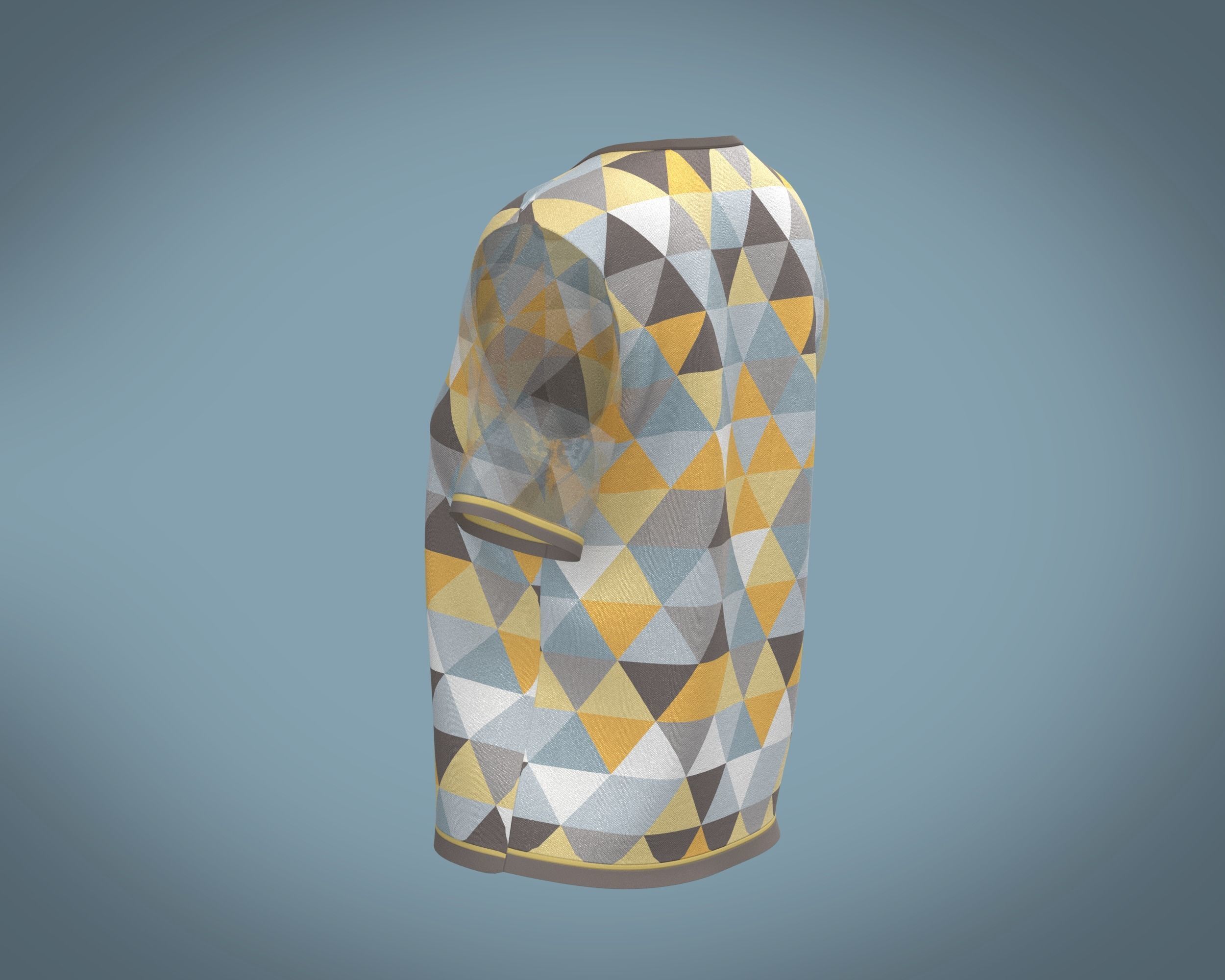 Ladies Triangle Print Tops 3D model_5