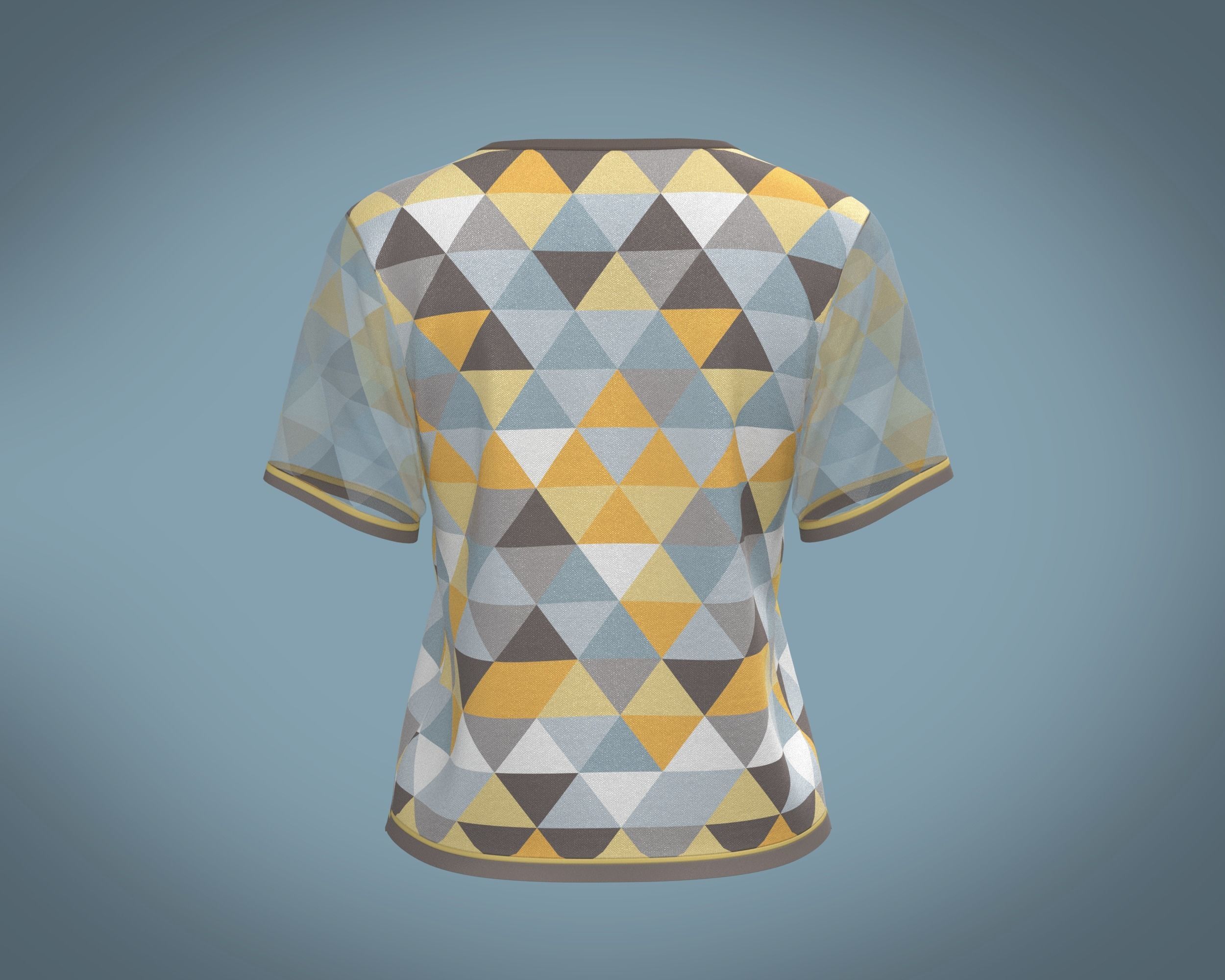 Ladies Triangle Print Tops 3D model_4