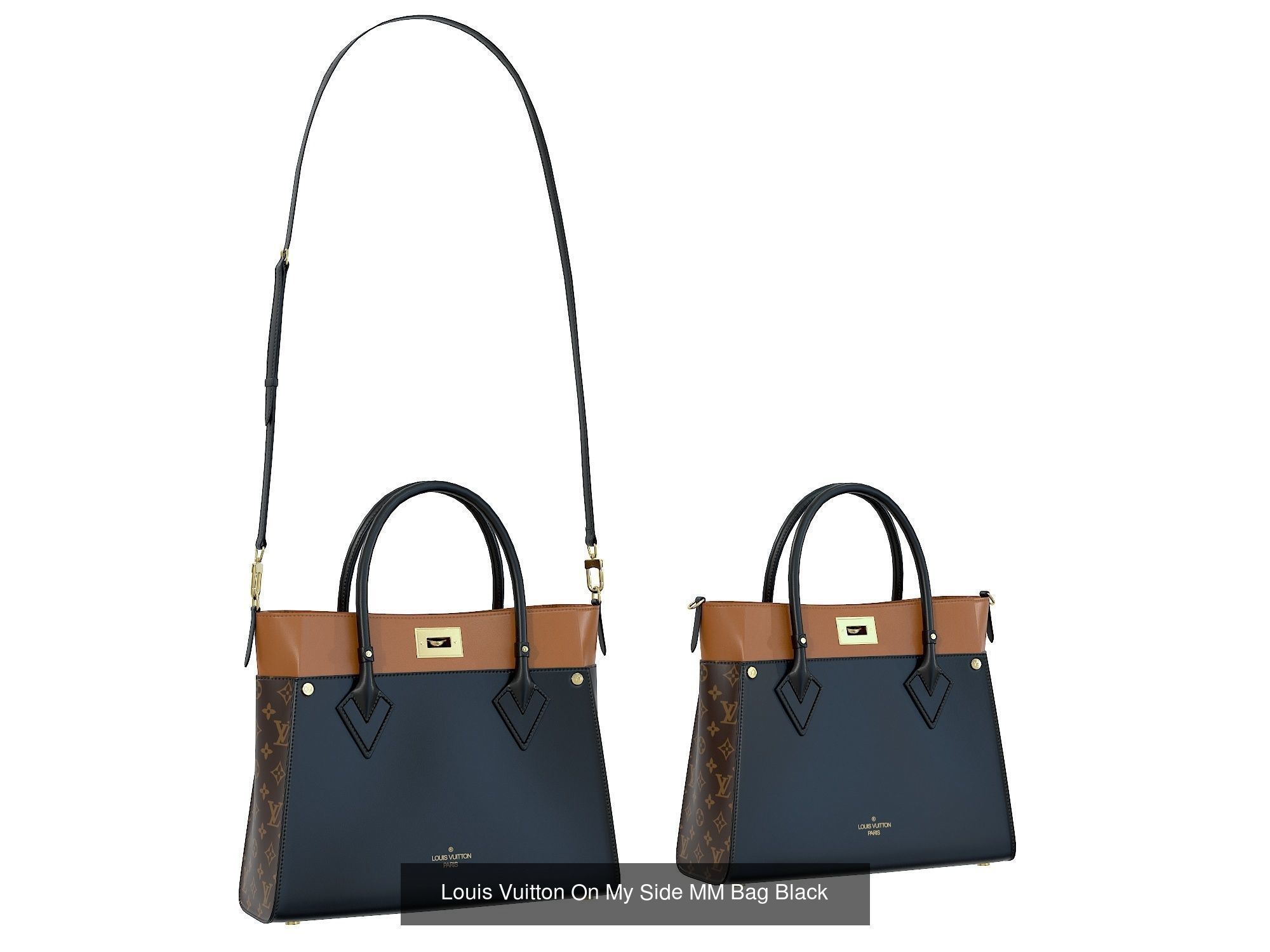 Louis Vuitton On My Side MM Bag 3D Model Collection_1