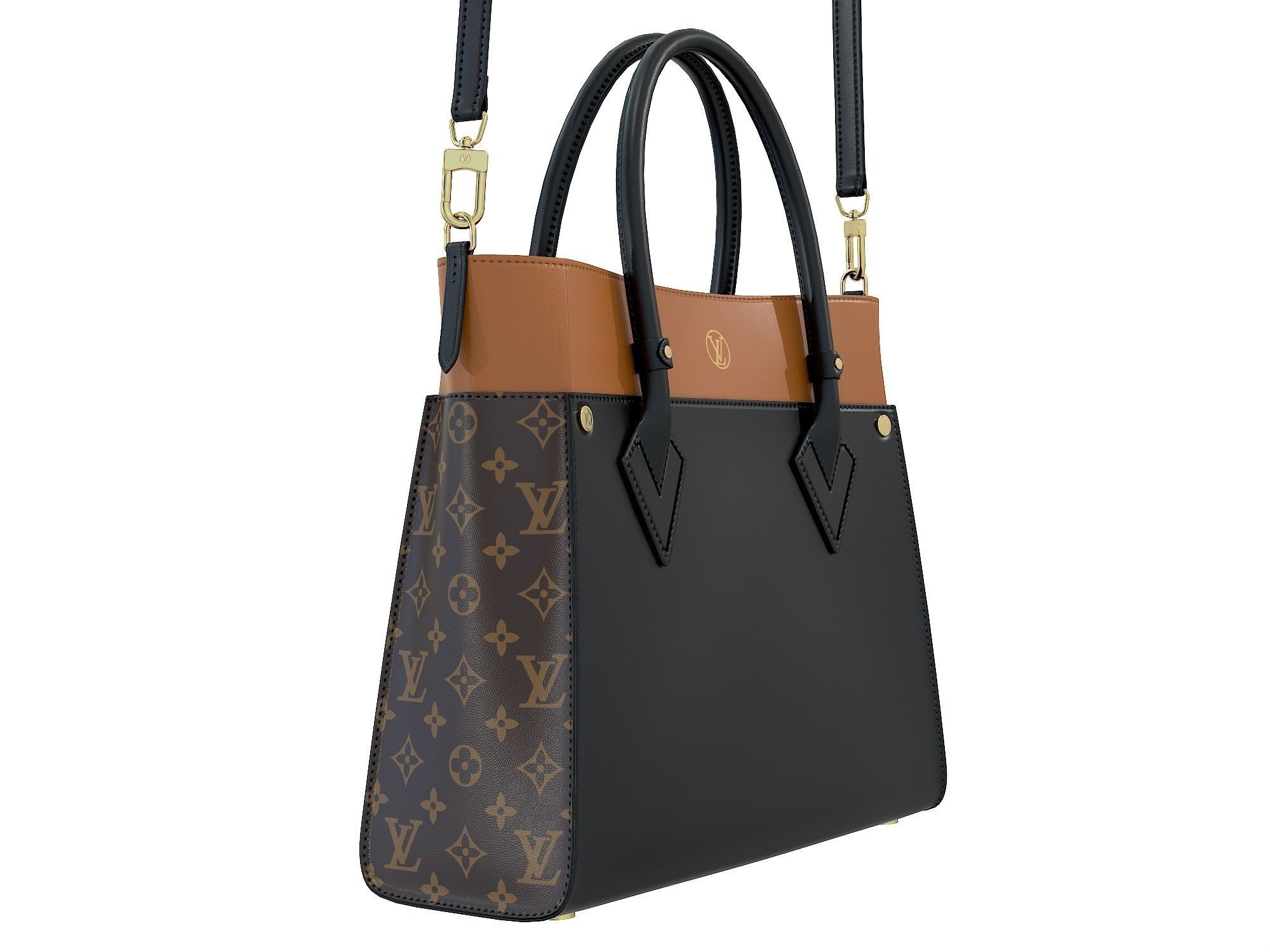 Louis Vuitton On My Side MM Bag 3D Model Collection_8