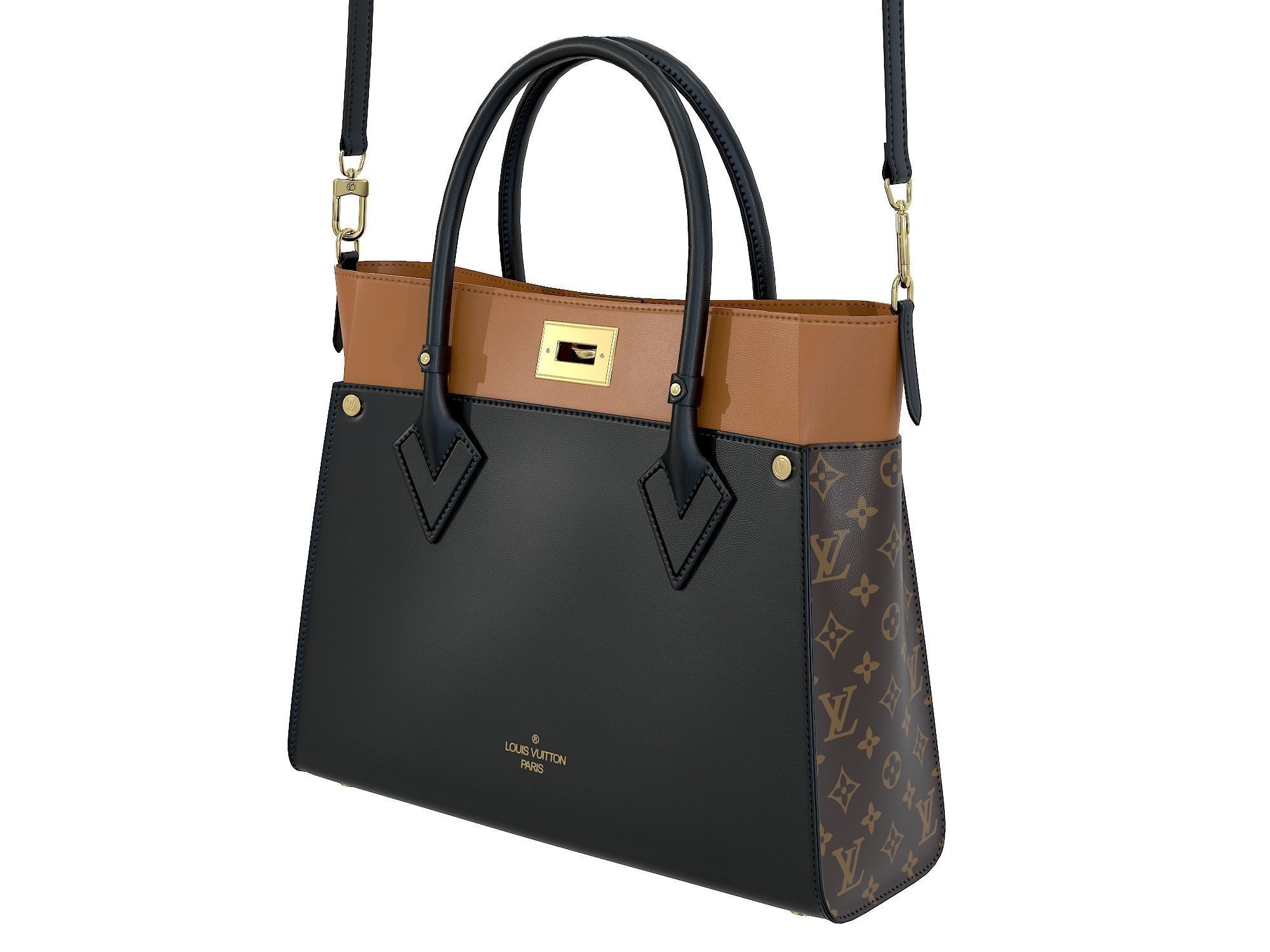 Louis Vuitton On My Side MM Bag 3D Model Collection_9